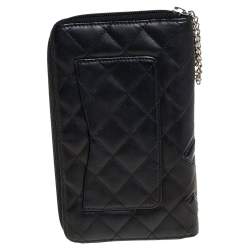 مملوكة مسبقًا Chanel Black Quilted Leather Cambon Ligne Zippy Organizer Wallet