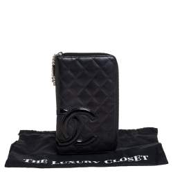 مملوكة مسبقًا Chanel Black Quilted Leather Cambon Ligne Zippy Organizer Wallet