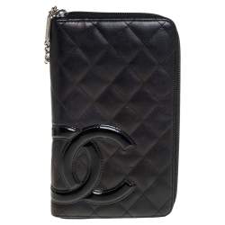 مملوكة مسبقًا Chanel Black Quilted Leather Cambon Ligne Zippy Organizer Wallet