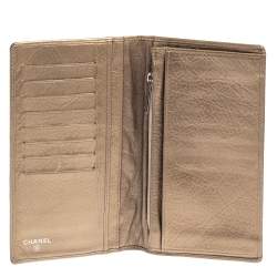 Pre Owned Chanel Bronze Quilted Leather Cambon Ligne Yen Long Wallet