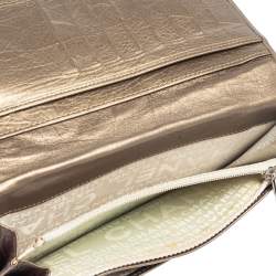 Pre Owned Chanel Bronze Quilted Leather Cambon Ligne Yen Long Wallet