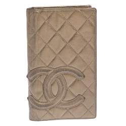 Chanel Bronze Quilted Leather Cambon Ligne Yen Long Wallet Chanel