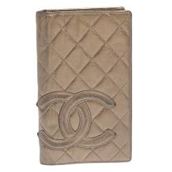 Pre Owned Chanel Bronze Quilted Leather Cambon Ligne Yen Long Wallet
