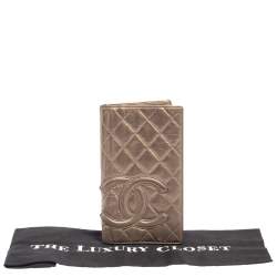 Pre Owned Chanel Bronze Quilted Leather Cambon Ligne Yen Long Wallet