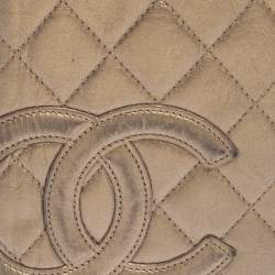Pre Owned Chanel Bronze Quilted Leather Cambon Ligne Yen Long Wallet