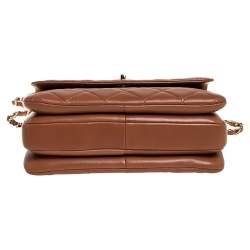 Pre Owned Chanel Beige Quilted Leather Small Trendy CC Flap Top Handle Bag