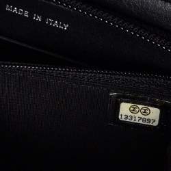 Pre Owned Chanel Black Patent Leather Trousse Maquil Wallet