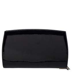 Pre Owned Chanel Black Patent Leather Trousse Maquil Wallet