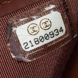 Pre Owned Chanel Brown Quilted Patent Leather Boy Wallet