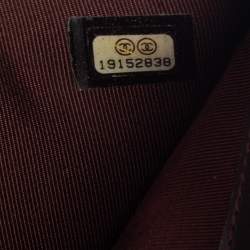 Pre Owned Chanel Black Caviar Leather Zip Around Compact Wallet