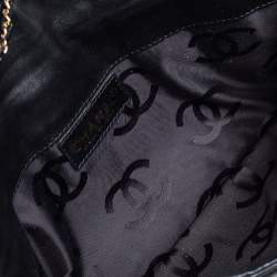 Pre Owned Chanel Black Chocolate Bar Quilted Foldover Clutch