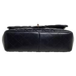 مملوكة مسبقًا Chanel Black Quilted Leather Jumbo Classic Double Flap Bag
