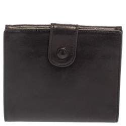 Pre Owned Chanel Dark Brown Leather Timeless CC French Wallet