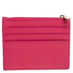 Pre Owned حامل بطاقات شانيل تايمليس جلد وردي بسحاب