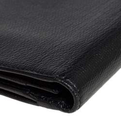 Chanel Black Grained Leather CC Button Continental Wallet