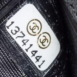Chanel Black Grained Leather CC Button Continental Wallet