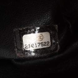 Pre Owned Chanel Peach/Black Quilted Leather Small Prestige Flap Bag
