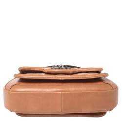 Pre Owned Chanel Peach/Black Quilted Leather Small Prestige Flap Bag