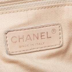 Pre Owned Chanel Red Diamond Stitch Tweed Maxi Nature Flap Bag                  
