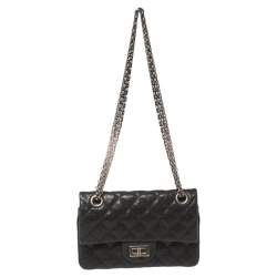 Chanel Black Quilted Caviar Leather Mini Reissue 224 Flap Bag Chanel