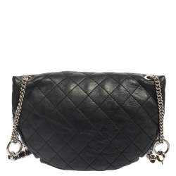 مملوكة مسبقًا Chanel Black Quilted Leather Halfmoon Bag