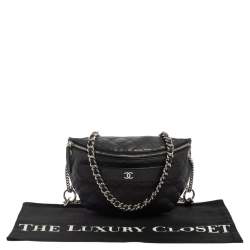 مملوكة مسبقًا Chanel Black Quilted Leather Halfmoon Bag