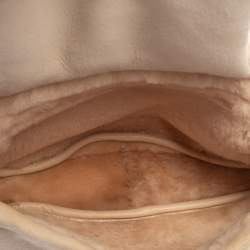 Pre Owned Chanel Pink Shearling Flap Bag