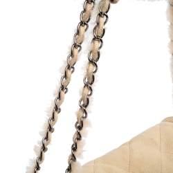 Pre Owned Chanel Pink Shearling Flap Bag
