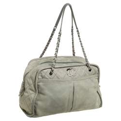 Pre Owned حقيبة ساتشل بوكيت سي سي جلد نوبوك أخضر فاتح مبطن