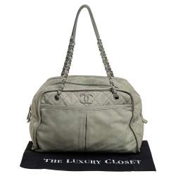 Pre Owned حقيبة ساتشل بوكيت سي سي جلد نوبوك أخضر فاتح مبطن