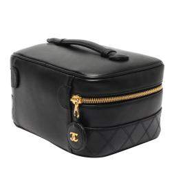 Pre Owned Chanel Black Leather Vanity Bag