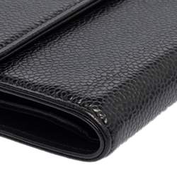 مملوكة مسبقًا Chanel Black Caviar Leather CC Timeless Wallet