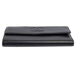 مملوكة مسبقًا Chanel Black Caviar Leather CC Timeless Wallet