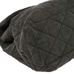 Pre Owned Chanel Grey Quilted Denim XXL Reissue 2.55 Flap Bag