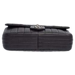 Pre Owned Chanel Black Quilted Leather Medium Single Flap Bag