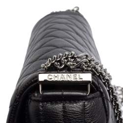 Pre Owned Chanel Black Quilted Leather Medium Single Flap Bag