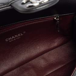 Pre Owned Chanel Black Quilted Leather Medium Single Flap Bag