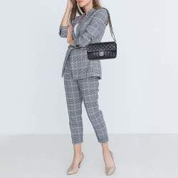 Pre Owned Chanel Black Quilted Leather Medium Single Flap Bag