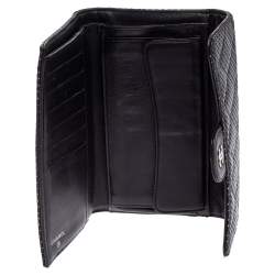 مملوكة مسبقًا Chanel Black Quilted Perforated Leather Continental Wallet