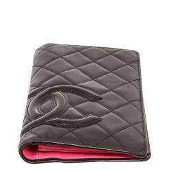 Pre Owned Chanel Black Leather Cambon Ligne Bifold Wallet
