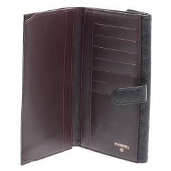 Pre Owned محفظة شانيل كونتيننتال مبطنة CC جلد كافيار سوداء