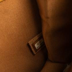 Pre Owned حقيبة شانيل CC بوكس جلد كافيار مبطن بيج داكن صغيرة بقلاب