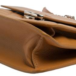 Pre Owned حقيبة شانيل CC بوكس جلد كافيار مبطن بيج داكن صغيرة بقلاب