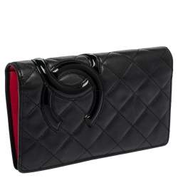 مملوكة مسبقًا Chanel Black Quilted Leather Cambon Ligne Yen Long Wallet