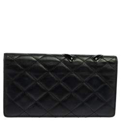 مملوكة مسبقًا Chanel Black Quilted Leather Cambon Ligne Yen Long Wallet