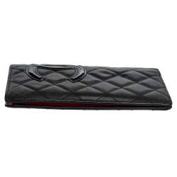 مملوكة مسبقًا Chanel Black Quilted Leather Cambon Ligne Yen Long Wallet