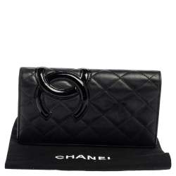 مملوكة مسبقًا Chanel Black Quilted Leather Cambon Ligne Yen Long Wallet