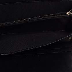 Chanel Black Quilted Patent Leather CC Zip Around Organizer Wallet