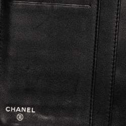 Chanel Black Quilted Patent Leather CC Zip Around Organizer Wallet