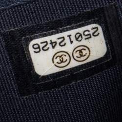 Chanel Navy Blue Quilted Caviar Leather CC Trifold Wallet